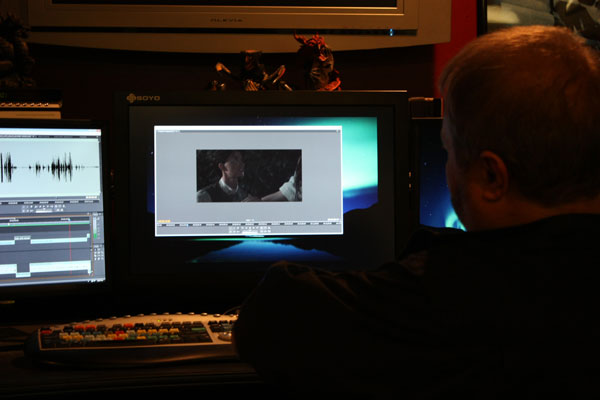 Bob Berg editing the Highwayman promo footage with Adobe Premiere CS4